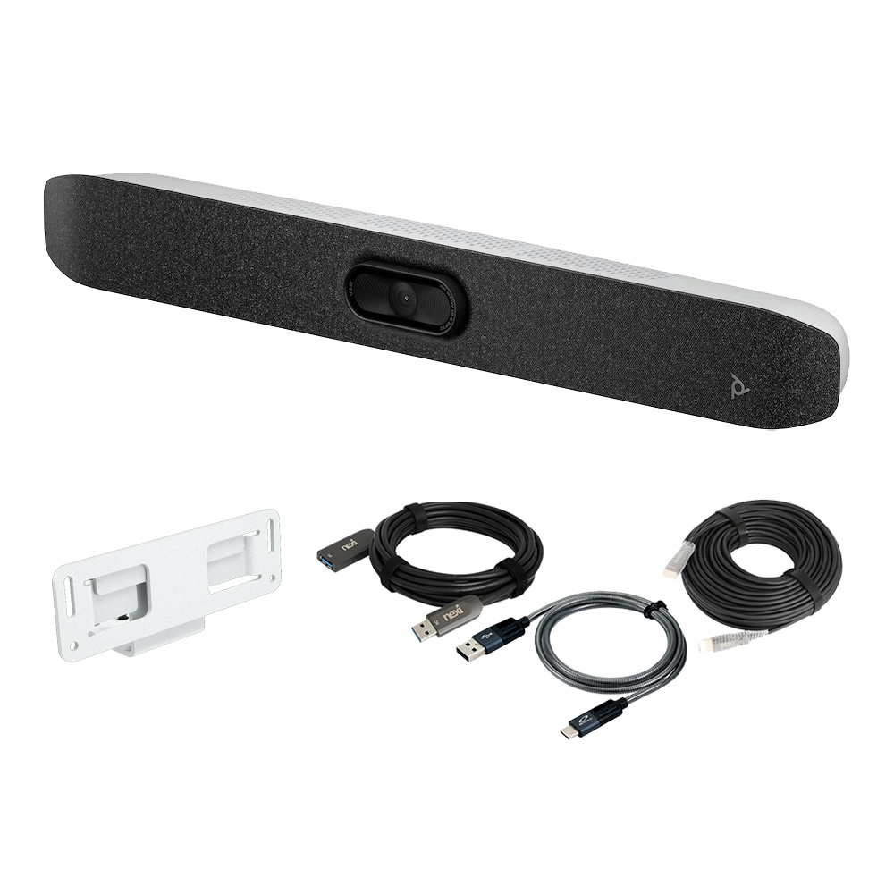[HP Poly] (비디오바 세트상품) POLY STUDIO V12 + USB-C케이블, HDMI 10m + 벽면 고정형  [A9DD8AA]